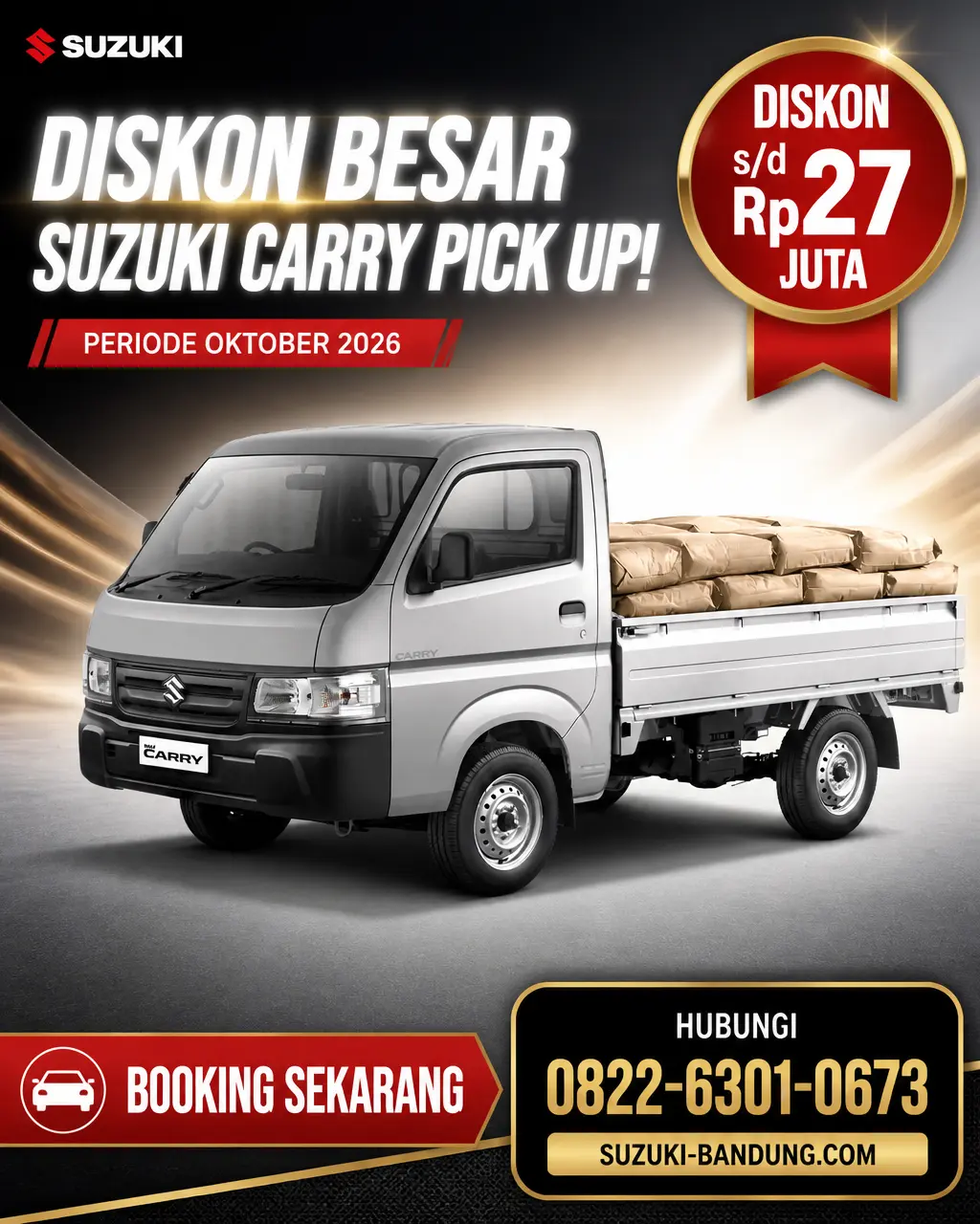 Promo Suzuki Carry Pick Up Bandung: Diskon Fantastis Hingga Rp27 Juta di Oktober 2026!