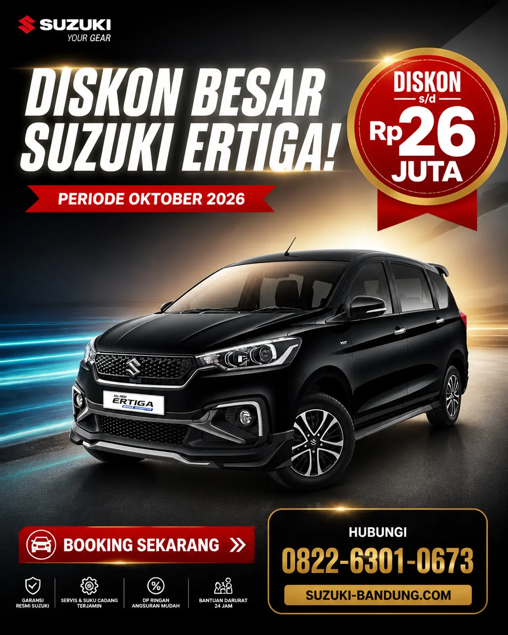 Promo Diskon Suzuki Ertiga di Bandung: Hemat Hingga Rp26 Juta Oktober 2026!