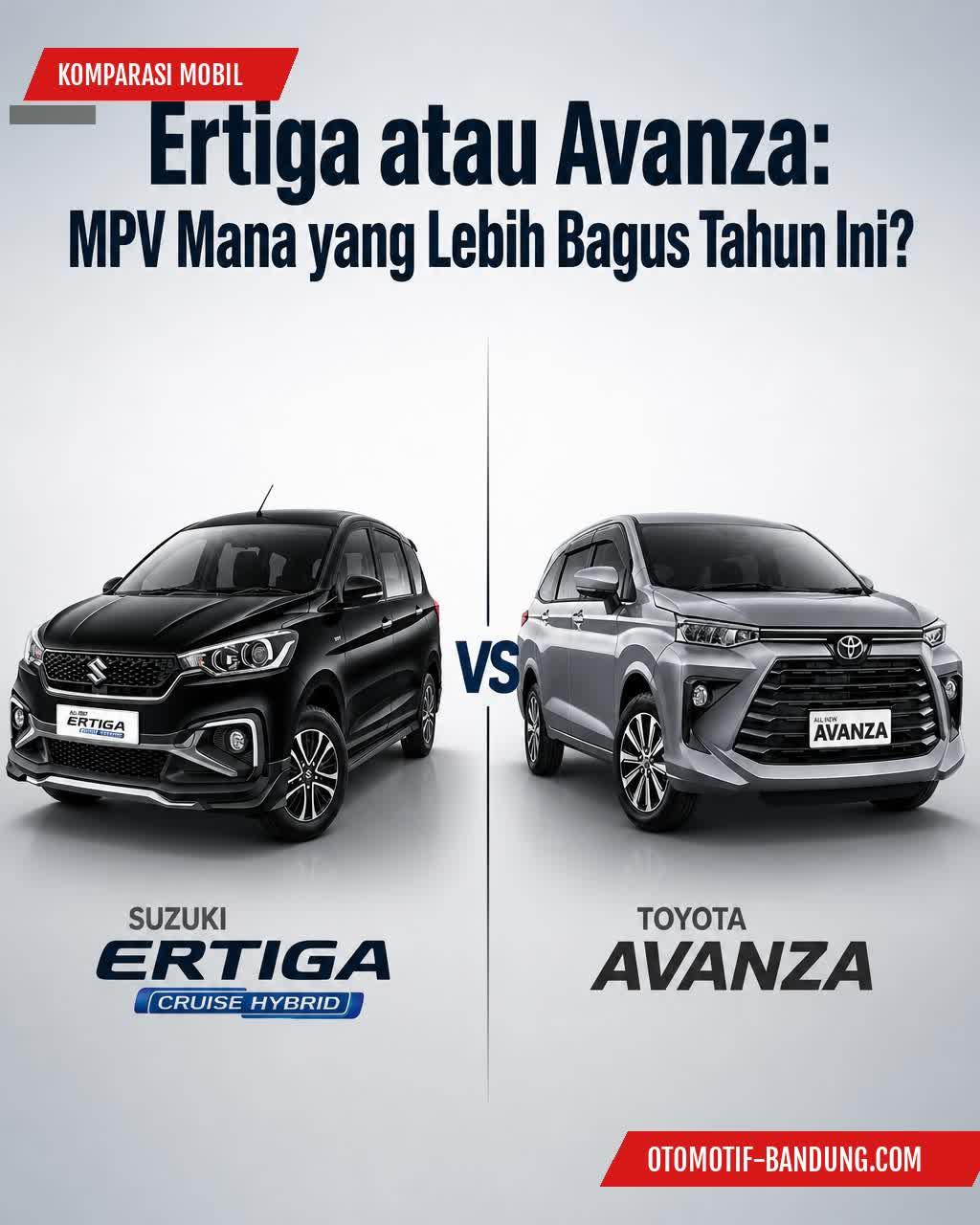 Suzuki Ertiga vs Toyota Avanza 2026: Komparasi Lengkap MPV